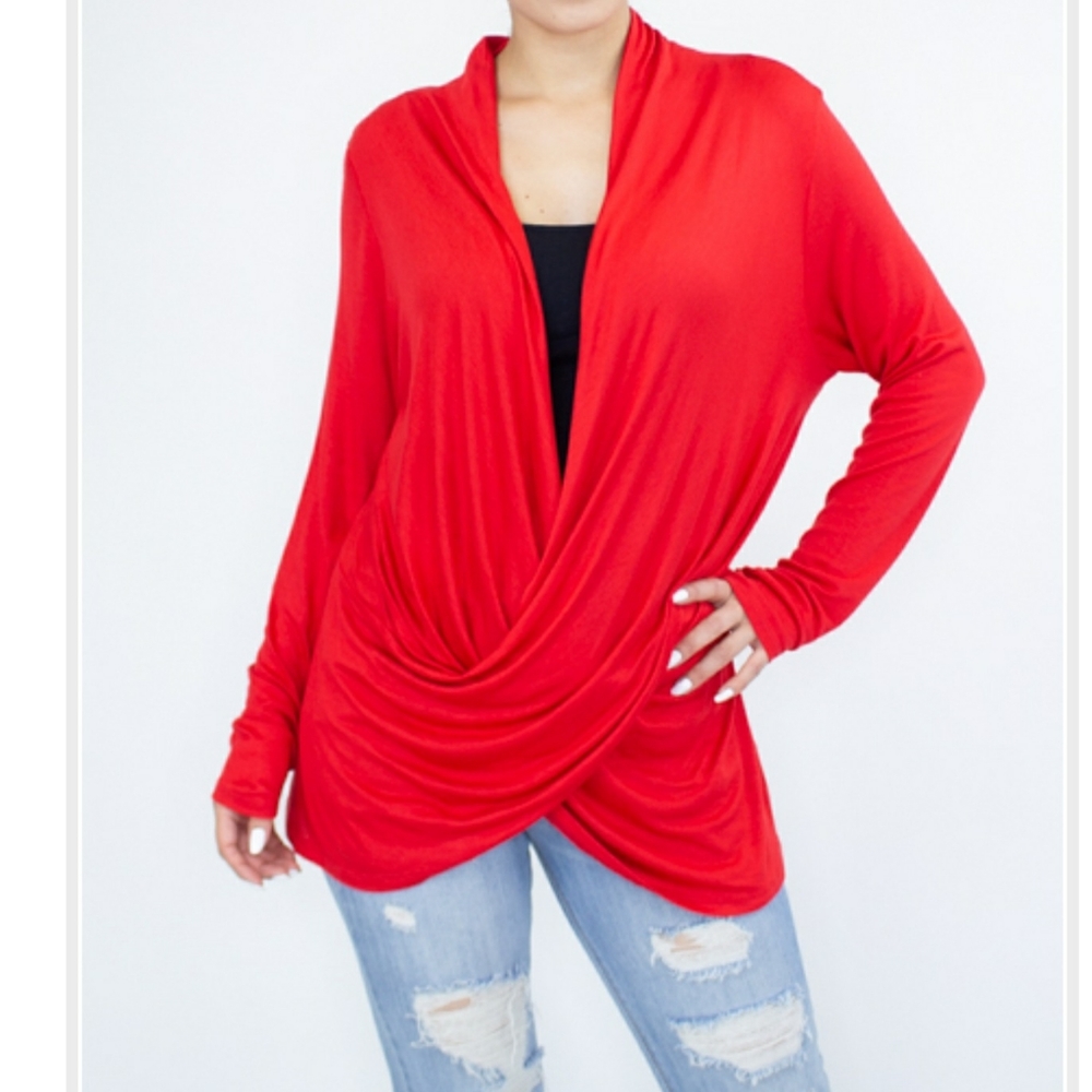 Long sleeve red blouse